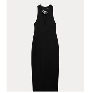 ZARA NightElegant Black Sleeveless maxi Dress new with tags